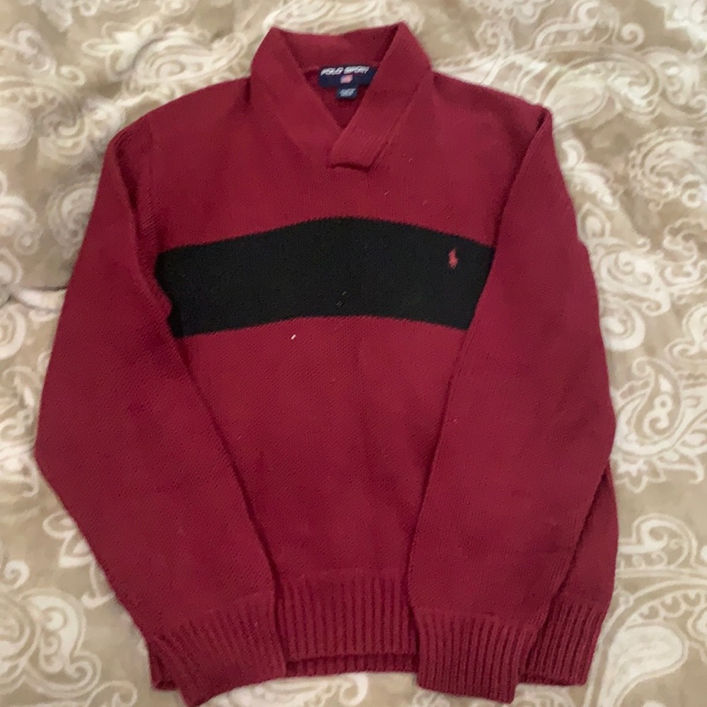 Polo sweater shawl collar